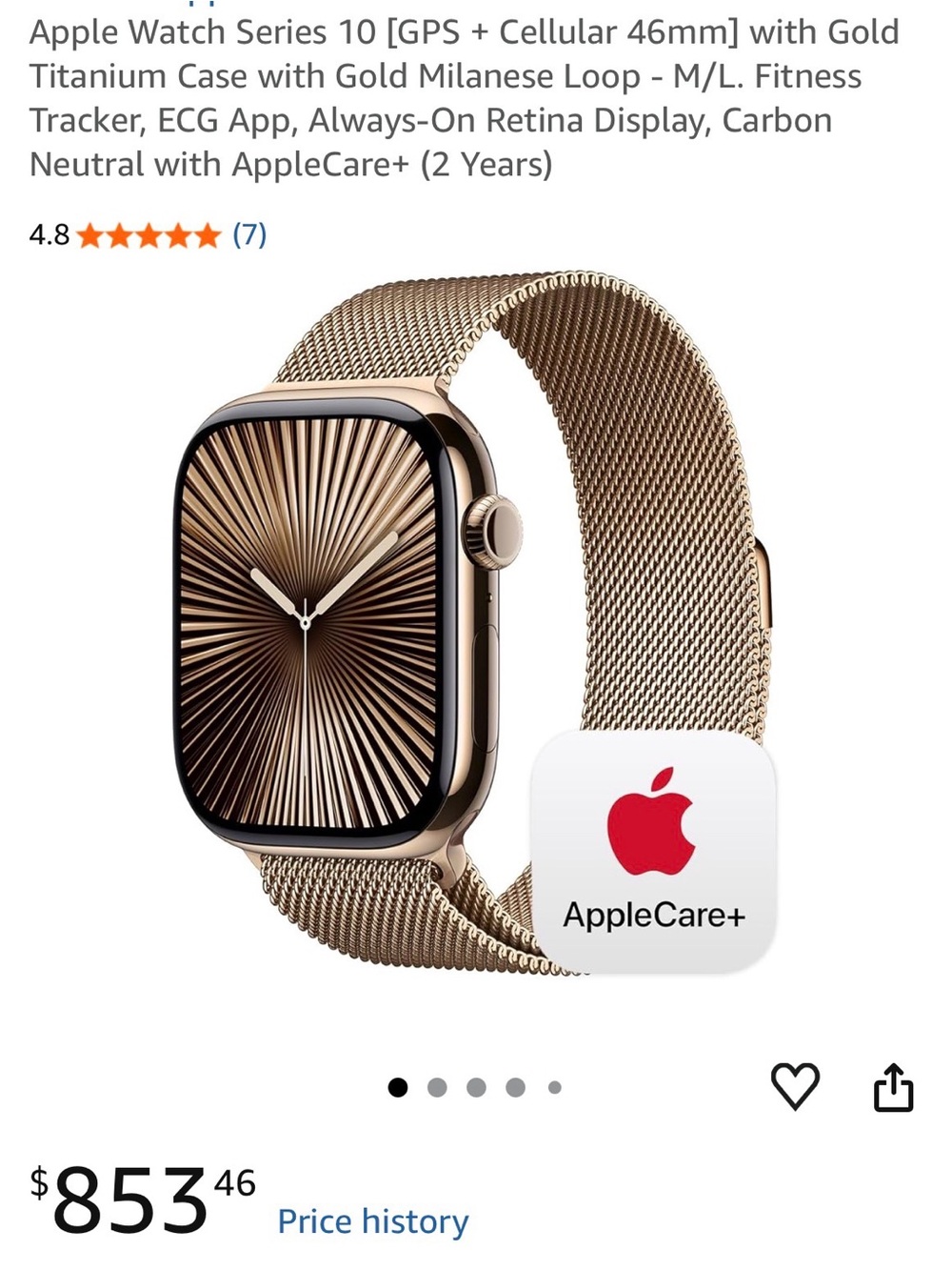 Apple Watch Series 10 gold titanium 46 mm